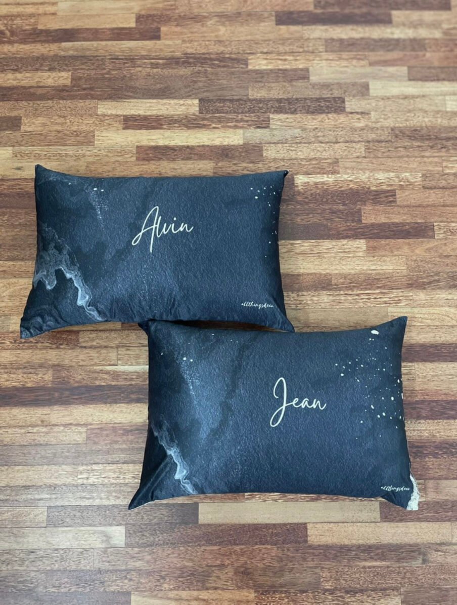 black gold pillowcases personalised