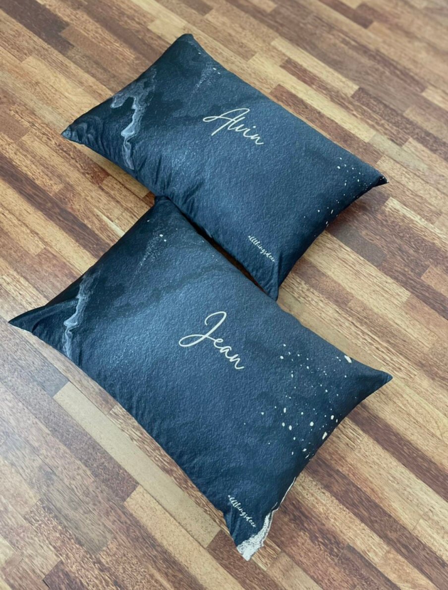 black gold pillowcases personalised